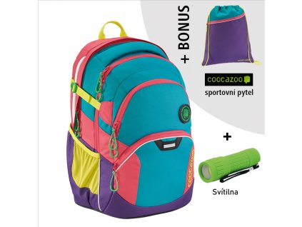 Školní batoh Coocazoo JobJobber2, Holiman + LED svítilna + sportovní pytel