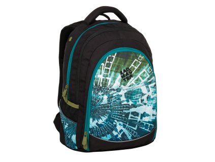Pánský batoh Bagmaster DIGITAL 9 B BLUE/GREEN/BLACK, barva Modrá