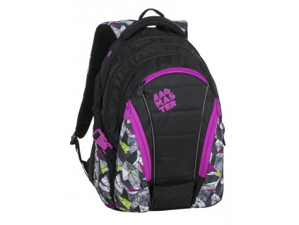 holčičí batoh Bagmaster BAG 9 B PURPLE/GREEN/BLACK, barva černá