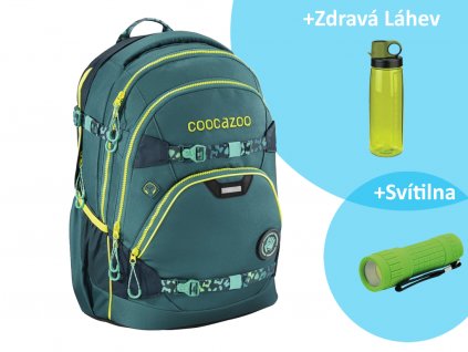 Školní batoh Coocazoo e ScaleRale TecCheck s elektronicky nastavitelným bederním popruhen, Petrol