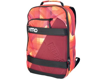 Pánský batoh NITRO AXIS geo fire, barva červená ,Objem 21 - 30 litrů