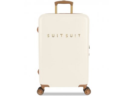 Cestovní kufr SUITSUIT® TR-7104/3-M - Fab Seventies Antique White + LED svítilna