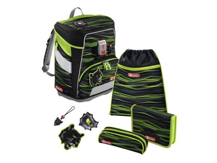 Školní aktovka Space pro prvňáčky - 5-dílný set, Step by Step Černý panter, certifikát AGR + LED svítilna