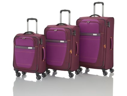 Travelite Meteor 4w S,M,L Berry – sada 3 kufrů + Sluchátka, myš nebo pouzdro