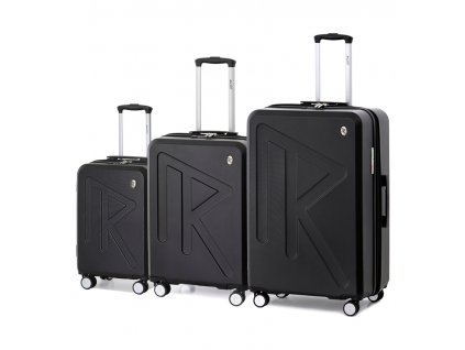 Sada cestovních kufrů Raido Numero Uno Black Mood Line + LED svítilna
