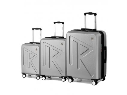 Sada cestovních kufrů Raido Numero Uno Silver Mood Line + LED svítilna
