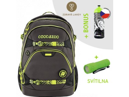 Školní batoh coocazoo ScaleRale bederním popruhem s Powerbankou TecCheck Neon Yellow