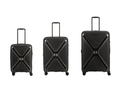 Titan Paradoxx 4w S,M,L Black Uni – sada 3 kufrů + LED svítilna
