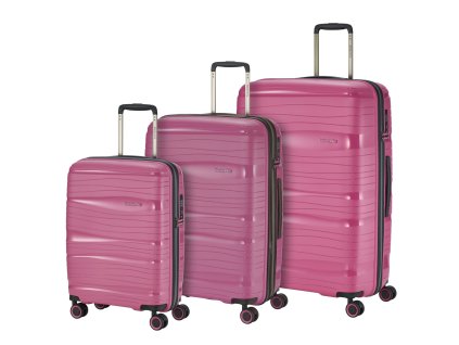 Travelite Motion S,M,L Rose – sada 3 kufrů + LED svítilna