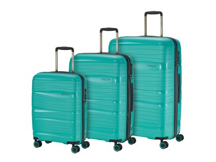 Travelite Motion S,M,L Mint – sada 3 kufrů + LED svítilna