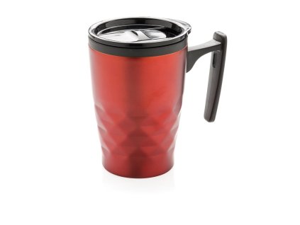 Geometrický termohrnek s ouškem, XD Design, červený