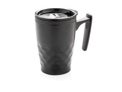 Geometrický termohrnek s ouškem, XD Design, černý