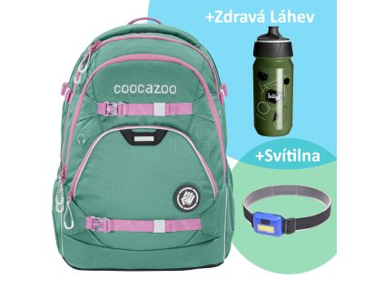 Školní batoh coocazoo ScaleRale, Springman, certifikát AGR + LED svítilna + Sportovní láhev