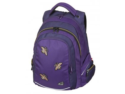 Dámský batoh Studentský  FAME Bee Violet, barva fialová ,Objem 31 - 40 litrů
