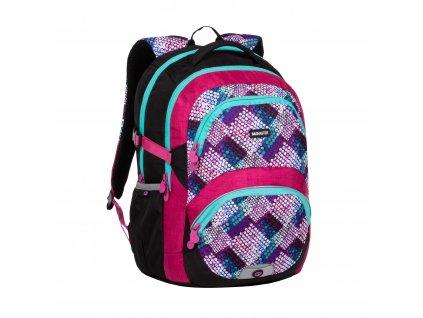 holčičí batoh Bagmaster THEORY 20 A PINK/TURQUOISE/WHITE 24l, barva fialová