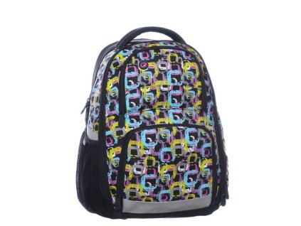 Dětský batoh Dívčí školní pro 3.třídu ORION 0115 A BLACK/COLOURS, barva černá