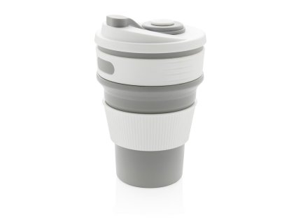 XD Design Skládací silikonový hrnek - šedý/bílý