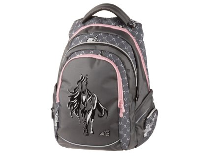 holčičí batoh Studentský FAME Wild Beauty, barva šedá ,Objem 31 - 40 litrů