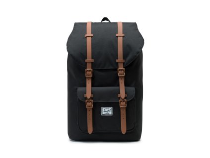 Pánský batoh Herschel Little America Black/Saddle Brown 25L, barva černá ,Objem 21 - 30 litrů