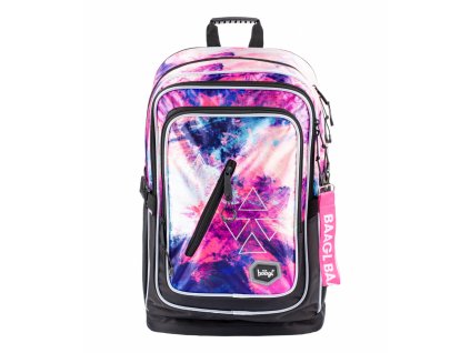 Dámský batoh BAAGL Školní  Cubic Abstract, barva růžová ,Objem 21 - 30 litrů