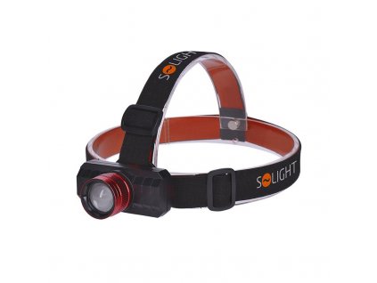 Solight LED čelová nabíjecí svítilna, 3W,150lm, zoom, Li-ion, USB