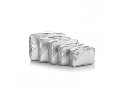 Heys Metallic Packing Cube Silver – 5 kusů