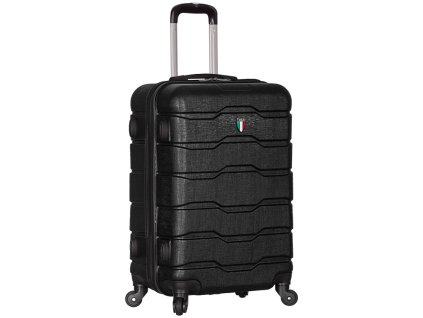 Cestovní kufr TUCCI T-0103/3-M ABS - černá + LED svítilna s karabinou