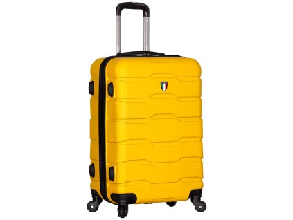 Cestovní kufr TUCCI T-0103/3-M ABS - žlutá + LED čelová svítilna