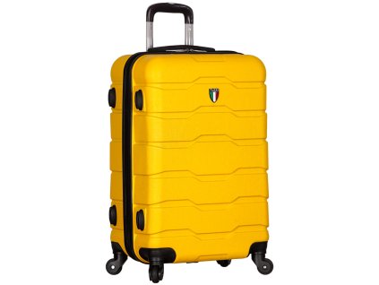 Cestovní kufr TUCCI T-0103/3-L ABS - žlutá + LED čelová svítilna
