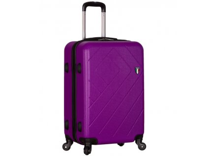 Cestovní kufr TUCCI T-0108/3-M ABS - fialová  + LED svítilna s karabinou