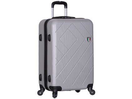 Cestovní kufr TUCCI T-0108/3-L ABS - šedá + LED čelová svítilna