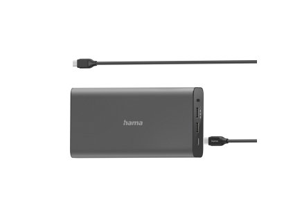 Hama powerbanka, USB-C, 26800 mAh, Power Delivery (PD), 5-20 V/60 W (i pro notebooky) + Čelová LED svítilna 3W