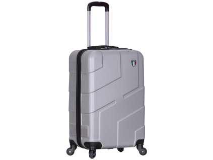 Kabinové zavazadlo TUCCI T-0112/3-S ABS - šedá + LED svítilna s karabinou