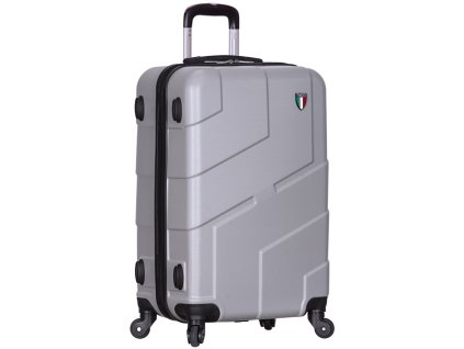 Cestovní kufr TUCCI T-0112/3-L ABS - šedá + LED svítilna s karabinou