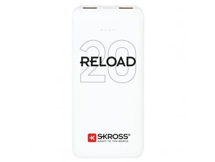SKROSS powerbank Reload 20, 20000mAh, 2x 2A výstup, microUSB kabel, bílý