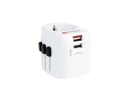 SKROSS cestovní adaptér SKROSS PRO Light USB, 6.3A max., vč. USB nabíjení, uzemněný, UK+USA+Austrálie/Čína