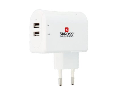 SKROSS Euro USB nabíjecí adaptér, 3400mA, 2x USB výstup