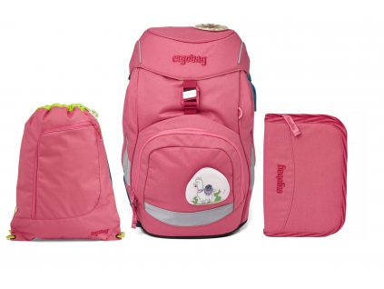 Ergobag Prime set batoh + sáček + pouzdro - Eco pink_edice