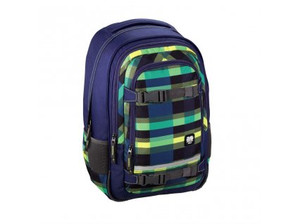 Školní batoh All Out "Selby" Backpack, Summer Check Green + LED svítilna