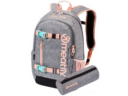 Meatfly Batoh Basejumper - Pink/Grey Heather - 22 L + PENÁL ZDARMA