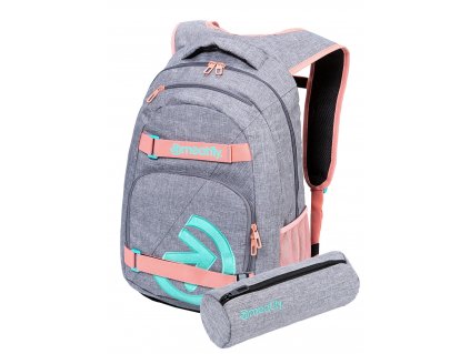 Meatfly Batoh Exile - Pink/Grey Heather - 24 L + PENÁL ZDARMA