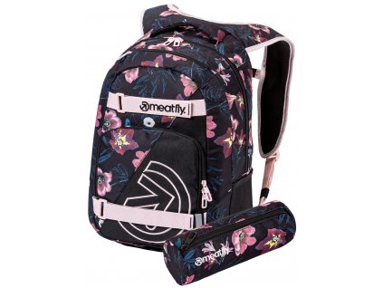 Meatfly Batoh Exile - Hibiscus Black - 24 L + PENÁL ZDARMA