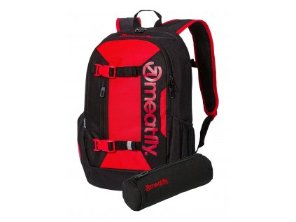 Meatfly Batoh Basejumper - Red/Black - 22 L + PENÁL ZDARMA