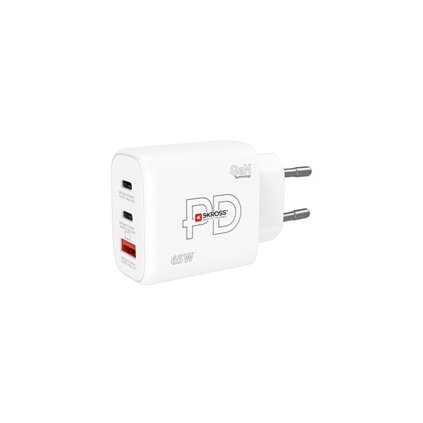 SKROSS USB A+C nabíjecí adaptér Power charger 65W GaN EU, Power Delivery, typ C