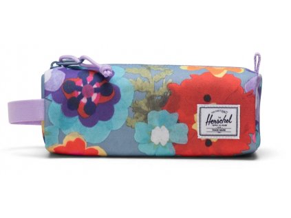 Herschel Settlement Pencil Case Little New 2023 - Paper Flowers Faded Denim