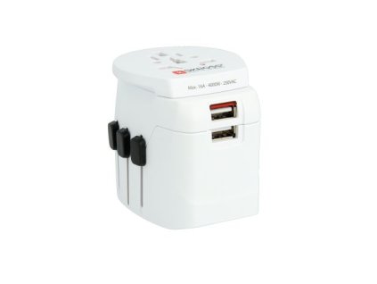 SKROSS cestovní adaptér PRO Light USB, 6.3A max., vč. USB nabíjení, uzemněný, UK+USA+Austrálie/Čína