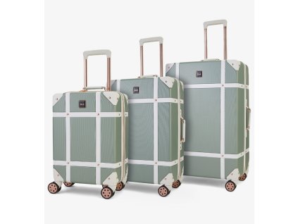 Sada cestovních kufrů ROCK TR-0193/3 ABS - šedozelená