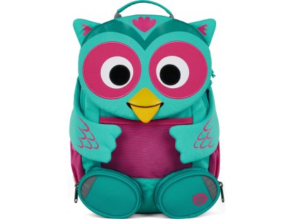 Affenzahn Dětský batoh do školky Large Friend Owl- turquoise 8l