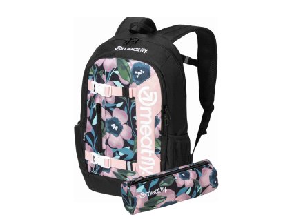 Meatfly batoh Basejumper Pink Flowers 22 L + PENÁL ZDARMA
