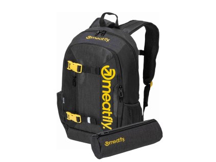 Meatfly batoh Basejumper Black / Charcoal Heather 22 L + PENÁL ZDARMA